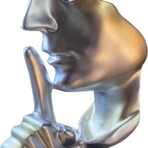 aboxoo Abstract Statues Silence is Gold Large Silver