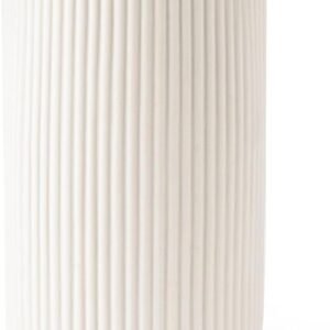 Modern Ceramic Ribbed Vase White Home Decor