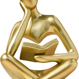 Gold reading woman abstract sculpture home decor