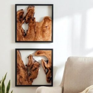 WELLAND Cedar Wall Sculptures Set of 2