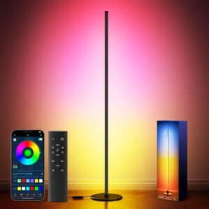 LED RGB+IC Corner Floor Lamp App Remote Black