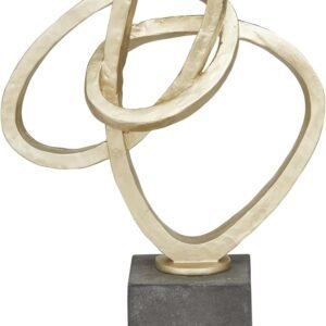 Deco 79 Polystone Abstract Gold Sculpture Black Base