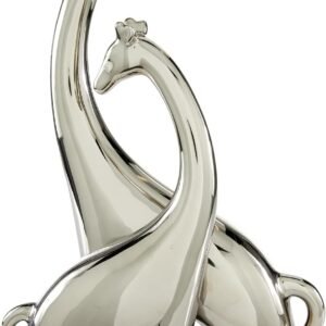 Deco 79 Ceramic Giraffe Sculpture Silver Home Decor