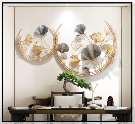 3D Metal Ginkgo Leaf Wall Decor 2 Pack