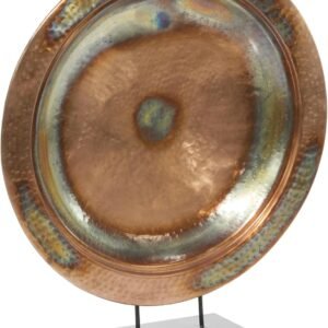 Deco 79 Metal Geometric Sculpture Copper Black Stand