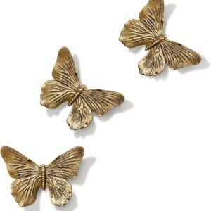 GUSFREUD 3D Butterfly Wall Decor Antique Copper Set