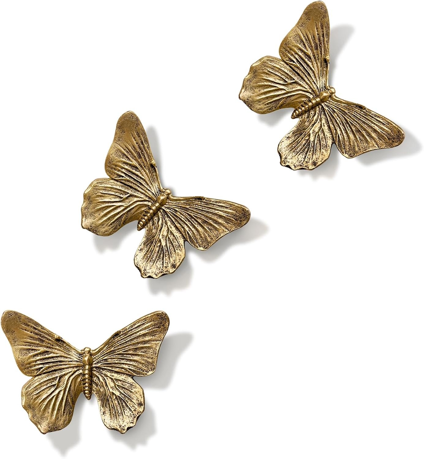 GUSFREUD 3D Butterfly Wall Decor Antique Copper Set