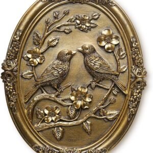 Vintage Bird Wall Sculpture Hand Painted Couple Design