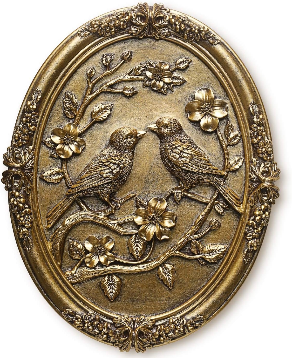 Vintage Bird Wall Sculpture Hand Painted Couple Design