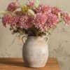 Ceramic Farmhouse Vase Whitewashed 7.6 inch Rustic Decor