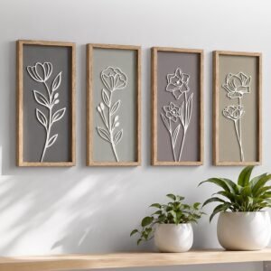 Tide and Tales Floral Boho Art Set 4